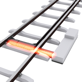 Image of a railway switch point heater